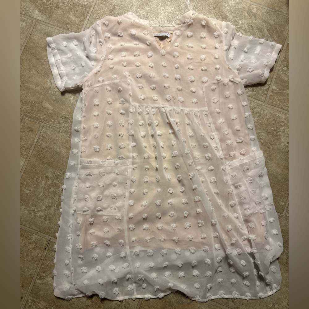 MIHOL Cream Pom-Pom Dress w/ Pockets – Size M